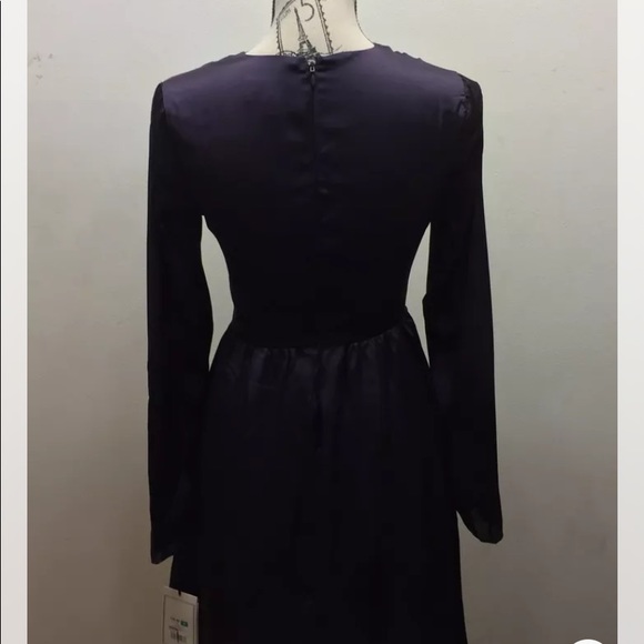 New Altuzzara For Target Women Dress Purple Floral Print LS Sexy Sz 2 V-Neck - Picture 3 of 12